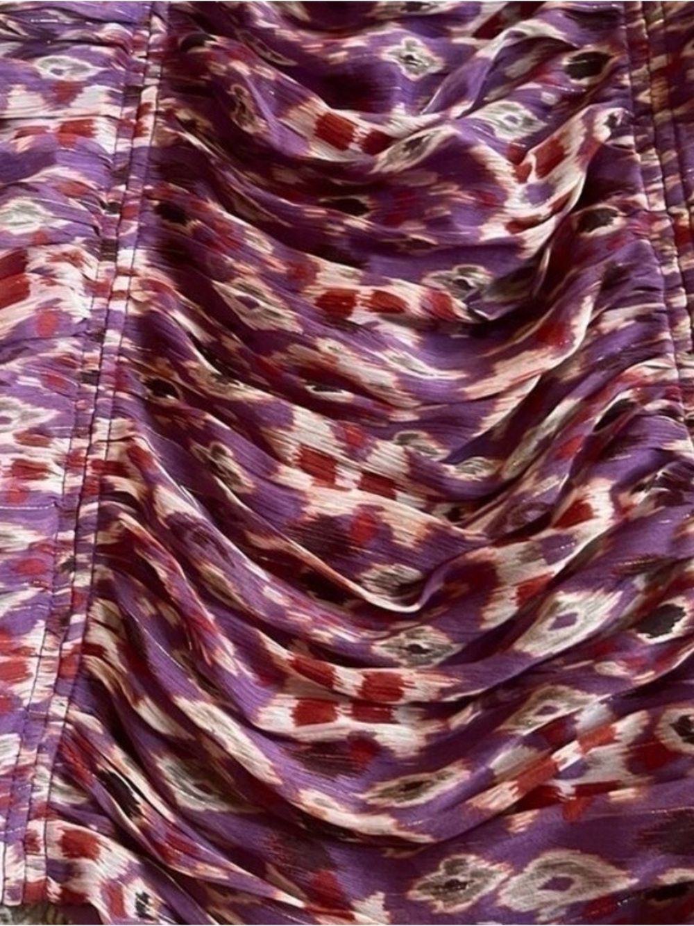 New purple and pink cinched Zara mini dress